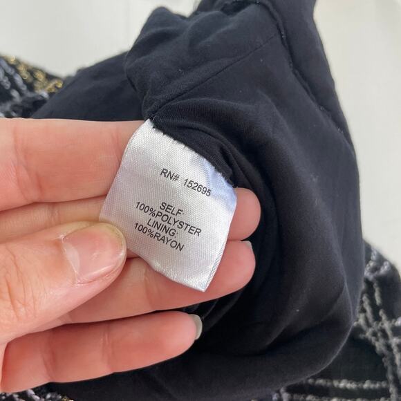 Slate & Willow Pants Womens Large Black Gold Tweed Plaid Metallic Knit - Picture 8 of 11